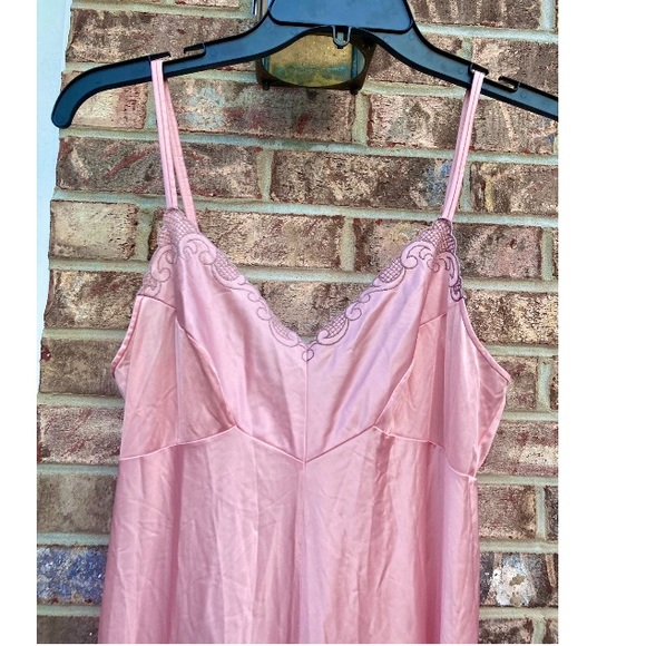Vintage 1970 Collector Item Dreamy Dreamcore Light Pink Coquette Slip Maxi Dress - Picture 12 of 15